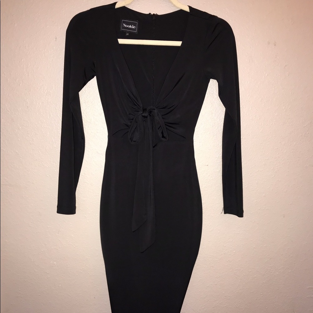 Love nookie black bow tie dress